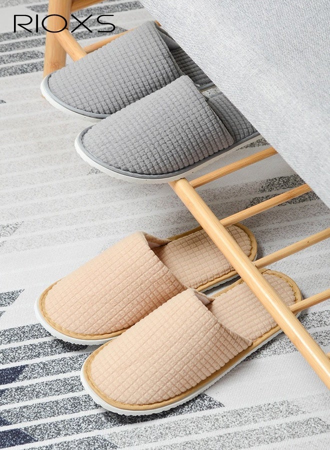 RIOXS 6 Pairs Slippers, Unisex Half Slippers, Non Slip Disposable Slippers For Guest, Reusable Washable Indoor Flats, Mens Womens Slippers, Spa Slippers Guest Slippers For Hotel/ Wedding Party, House Slippers For Bathroom Bedroom, Travel Slippers, Family Closed-toes Half Slippers, Yellow - Image 5